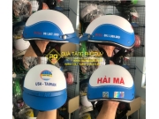 MŨ BẢO HIỂM GIẢ DA MÀU TRẮNG XANH