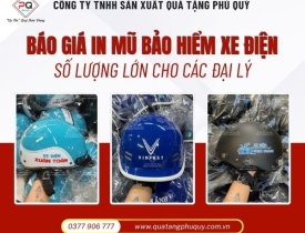 BÁO GIÁ IN MŨ BẢO HIỂM XE ĐIỆN SỐ LƯỢNG LỚN TẠI XƯỞNG
