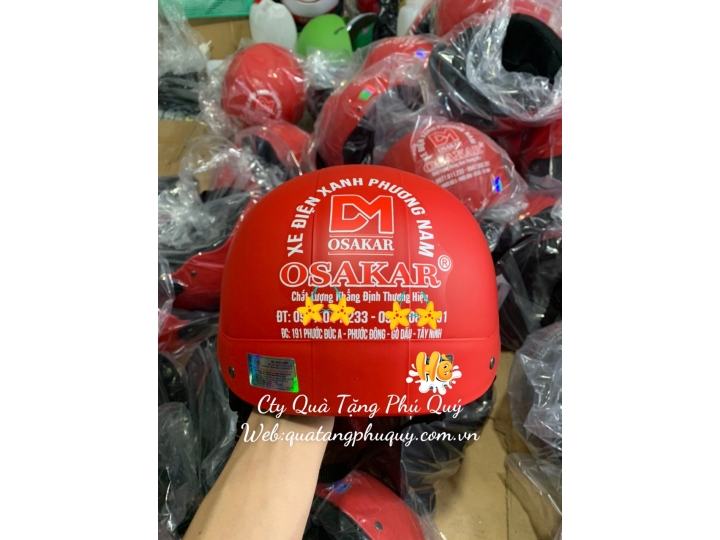  IN NÓN BẢO HIỂM XE ĐIỆN OSAKAR - GIÁ RẺ - CTY QUÀ TẶNG PHÚ QUÝ