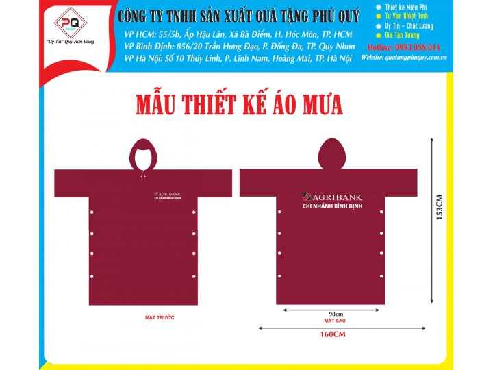 IN ÁO MƯA NGÂN HÀNG AGRIBANK 